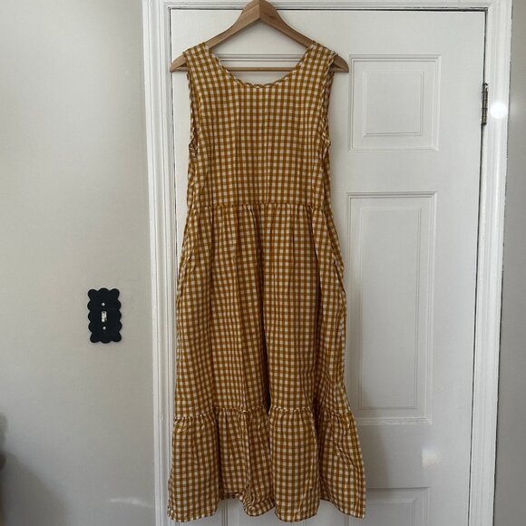 Tradlands Birdie Sleeveless Dress, Gingham Marigold - Picture 8 of 10